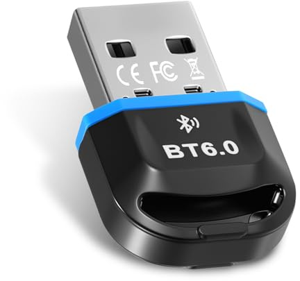 Gbformat Bluetooth 6.0 Adapter Dongle für PC für Windows 11/10/8.1, USB Bluetooth Adapter Stick für Desktop PC/Laptop/Headset/Tastatur/Maus/Bluatooth Stereo