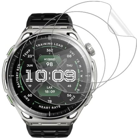 NUCNOK 3 Pack Protector Pantalla para Amazfit Balance 3/Balance Ultra, Hidrogel Film HD Transparente Flexible Película con Cobertura Completa, Sin Burbujas y Antiarañazos
