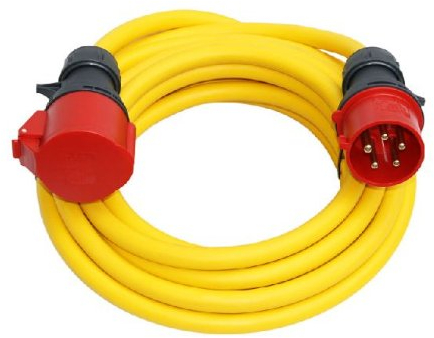 CEE Starkstromkabel, 25m, 400V, 32A, K35-N07V3V3-F 5x2,5mm², CEE-Verlängerung, Verlängerungskabel, IP44