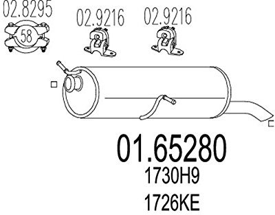 MTS Silencieux arrière Pot d'Échappement 01.65280