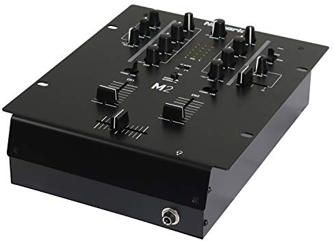 Numark M2 2-Kanals Scratch-DJ-Mixer | Rackmonterbar Scratch-Mixer, 3-Bands EQ, Micingång, Utbytbart Justerbart Crossfader