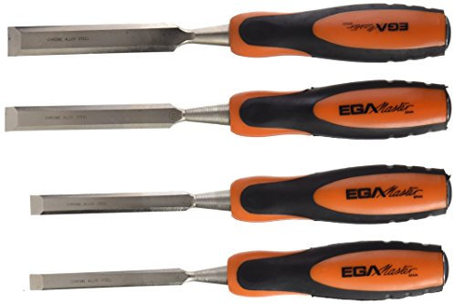 Ega Master 69481 - Kit of 4 Firmer Chisels Titacrom® Bimat Orange & Black