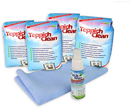 MisterVac | 1x 2kg TeppichClean Teppich Reinigungspulver + Microfasertuch und FleckWeg