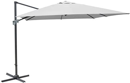 Proloisirs Parasol déporté en aluminium 3x4m Dom Blanc