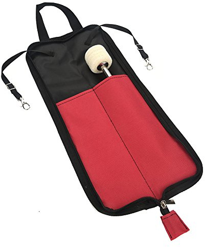 Bolsa de Baquetas, 5 Colores Palillo del Tambor Bolsa de Almacenamiento Bolso Portatil Drumstick(Rojo)