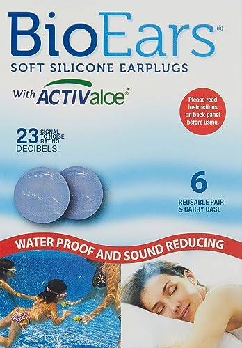 BioEars Soft Silicone Earplugs with ACTIValoe. (6 pairs)