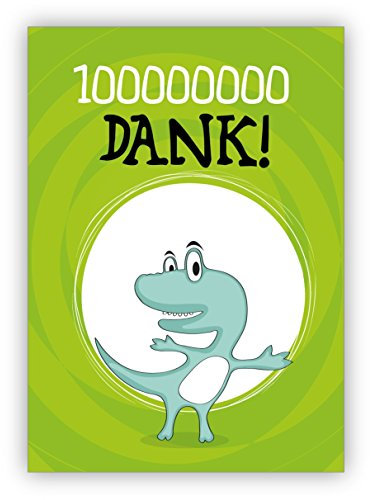 Kartenkaufrausch Im 16er Set: Coole Dankeskarte mit Dinosaurier nicht nur für Kinder: 100000000 Dank • schöne Grußkarte mit Umschlag um Danke zu sagen, hochwertig und schön