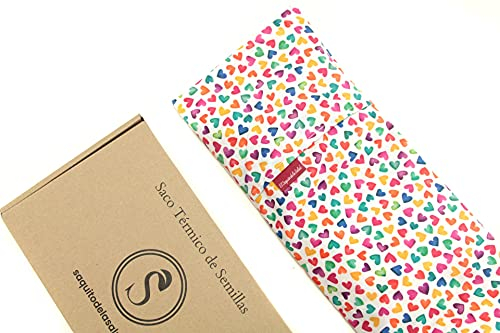 Saco Térmico de Semillas para microondas Aroma Lavanda, Azahar o Romero para aplicar Calor seco Natural 100% Algodón Agatha (Lavanda, M (50 x 15 x 2 CM con Funda))