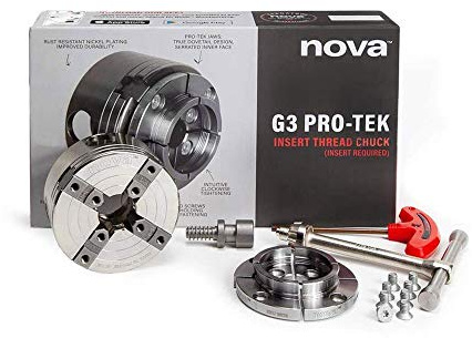 NOVA 48290 PRO-TEK G3 Insert-Type Wood Lathe Chuck and Jaws Set, 12 pieces