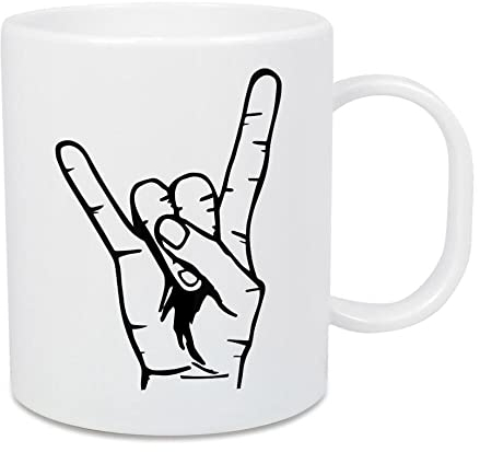 artboxONE Großer Kinderbecher Rockhand von AB1 Edition - Schwarzweiß