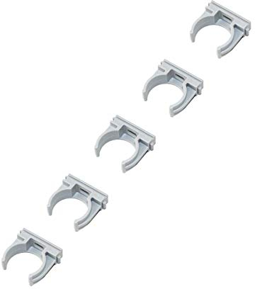 Rohrschelle Rohrclip aus Kunststoff 50 Stück | 16-20-25-32-40 mm | Grau Rohrhalter | Rohrklemme Rohrbefestigung (40 mm - 50 Stück)
