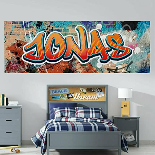 tjapalo vr190 extra robust Cooles Wandbild Graffiti Poster mit Namen personalisiert Graffiti Kinderzimmer Poster Name XXL Wandbild Teenager junge Mädchen Name, Größe: B48xH17cm