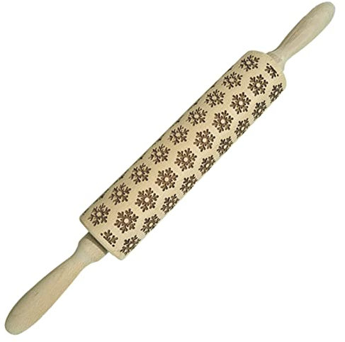 Mattarello Decorativo Per Biscotti Natale, Mattarello Legno 3d Incisione Decorato, Mattarello Decorativo Per Pasta Di Zucchero, Per Biscotti E Pizza Utensile Da Cucina Per Patisse, Impasto, Pane (S)