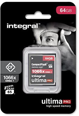 Integral 64GB Compact Flash Karte UDMA-7 1066x Speed VPG-65 160MB/s Lesen und 135MB/s Beschreiben Professionelle High Speed Speicherkarte
