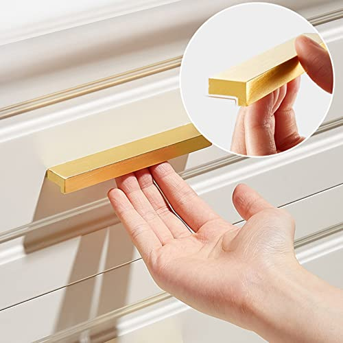 CWYP-40 Möbelgriffe Gold Lang,2 Stück Handgriffe Schrankgriffe, Massive Aluminium | Eloxierte Oberfläche,96-1170 mm L-Zuggriffe,Kleiderschrank Zieht Griffe Küchenschrank Türgriffe (lochabstand 320mm)