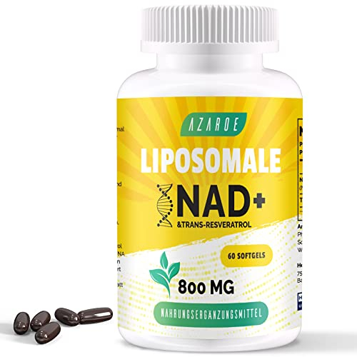 Liposomiale NAD+ e Trans-Resveratrolo Softgels da 800 mg, alternativa all'NMN più efficiente dell'NMN, assorbimento elevato, integratore NAD+ effettivo (60 Softgels (Pack of 1))