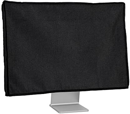 kwmobile Housse écran ordinateur compatible avec 24-26 moniteur - Protection d'écran PC moniteur en lin - noir