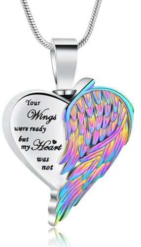 QGJNSGC Einäscherung Herz Urne Halskette Asche Schmuck für Frauen Männer Keepsake Anhänger Memorial Locket Asche-Halter