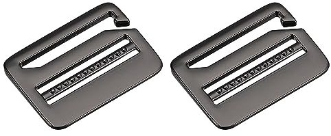 QUARKZMAN Metal Escalera Hebilla Gancho G Hebilla Ajustador Hebilla deslizante, 2uds 32mm(1-1/4) Ancho interior para Correa Mochila Correa, Negro pistola