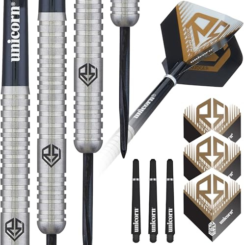 Unicorn Darts Set | Ross 'Smudger' Smith | 80% & 90% Natural Tungsten Barrels with Laser Etched Logo Hallmark | Steel Tip | 20 g, 22 g or 24 g