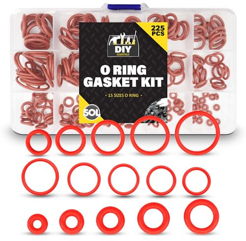 SOL 225pk O Ring Gasket Kit – Assorted Tap Washers for Mixer Taps & Plumbing – Durable Rubber Seals for DIY, Pipe Fittings, Leak Prevention, Automotive, Shower & Household Repairs