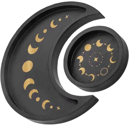 Cabilock 1juego Bandeja De Madera Para Joyas y Cristales Soporte Decorativo De Madera Plato Multiusos Para Cosméticos y Accesorios Estilo Rústico y Funcional Para Hogar