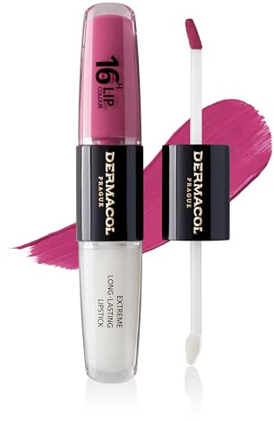 NEU Dermacol - 16-Hour Lip Colour, High Pigmentation Lip Gloss, Two-Phase Lip Gloss, Kiss-Proof Lip Make-up with Matte Finish and Shine, no. 8, Pink - Tastic