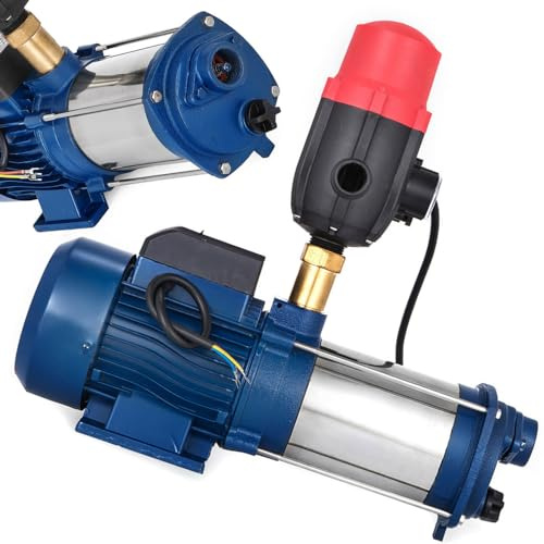 Centrifugalpump i rostfritt stål, trädgårdspump med tryck, centrifugalpump rostfritt stål trädgårdspump 2 500 watt 4000 l/h 2,2 bar, tryckpump