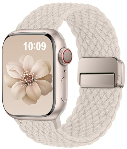 Higgs Bracelet Élastique Magnétique pour Bracelets Apple Watch Femme Homme | Bracelet Solo Loop nylon 38mm 40mm 41mm 42mm 44mm 45mm 46mm 49mm,Bracelet sport pour Serie 11 10 9 8 7 6 5 4 3 2 1 SE Ultra