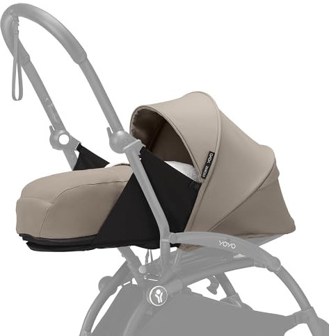 Stokke YOYO 0+ Newborn Pack, Taupe - Includes Mattress, Extendable Canopy & Five-Point Harness - Requires YOYO Frame (Sold Separately)
