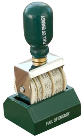 Tofficu Verstellbarer Datumsstempel aus Eisen und Holz Walzenknopfstempel für 1-31 Tage Mehrfunktional für Selbstgemacht Basteln und Grußkarten