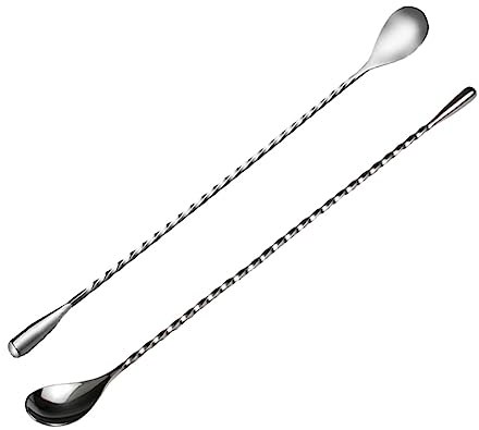 TOPBATHY 2piezas Cuchara Mezcladora De Barra Inoxidable Diseño Resistente y Duradera Unidades Para Coctelería Té Leche Bar Café