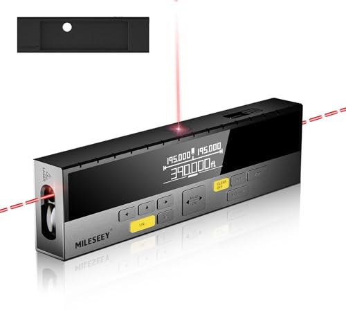 MiLESEEY Double mètre laser de 100 m avec faisceau laser central, mètre à ruban numérique multifonctionnel rechargeable, commutation d'unité M/in/Ft