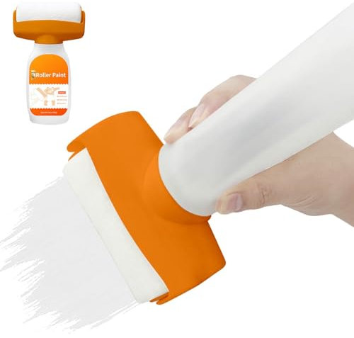 Ausbesserungsfarbe Weiss Wand,500g Wandfarbe Ausbessern Weiß Wandfarbe Ausbessern Weiß Roller,Umweltfreundliches Zwei-in-Eins-Walzenpinsel-Wandreparaturwerkzeug