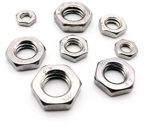 1/4-20 Mutter Handmutter, 5/10/50 Stück, 304 Edelstahl, Sechskant-Sechskant, dünne Mutter, Kontermutter for M2 M2,5 M3 M4 M5 M6 M8 M10 M12 M14 M16 Schraubenbolzen(50pcs M3)