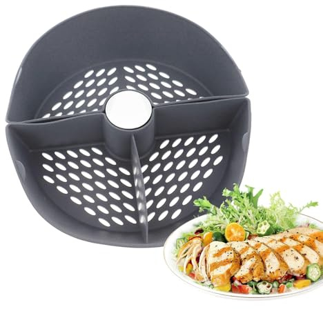 - Cestello per vapore, inserto in silicone per cottura a vapore con manici, per alimenti, cestello a vapore multiuso lavabile in lavastoviglie, per cottura a vapore e pesce