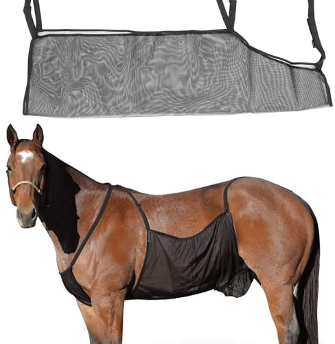Horse Fly Sheet Belly Guard - Adjustable Lightweight Mesh Belly Protector for Riding, Stable & Summer Use, Soft Breathable Anti-Scratch Horsefly Net for Horse Abdomen Protection