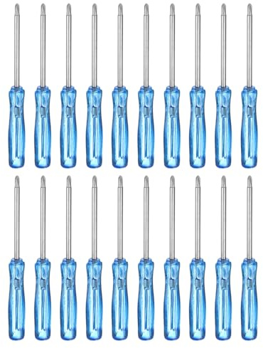 sourcing map Lot de 20 mini tournevis cruciformes PH00 #00 de 6,6 cm de long en acier au carbone avec poignée ergonomique pour réparation de bricolage, bleu