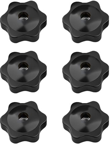 6 dadi esagonali, M12, foro cieco in plastica, esagonali, per meccanica, mobili, dispositivi elettronici (nero)