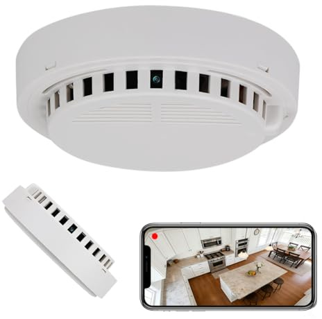 LIZVIE Handcrafted DIY Smoke Detector Camera 150° Wide Angle Hidden Camera, 1080P Full HD/App Control, Night Vision/Motion Detection/SD Storage/2.4G WiFi for Nanny Cam Indoor Security