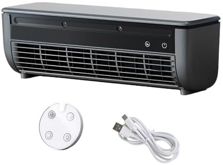 idqwsswt Mini condizionatore d'aria da parete con ricarica wireless, portatile ed efficiente, raffreddamento senza fori, ventilatore da parete per cucina, Grigio