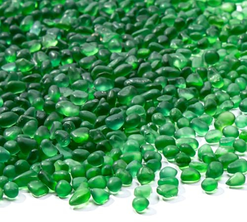 Keedolla 0,4 kg di ghiaia verde in vetro smerigliato per acquario, mini ciottoli da 6-9 mm, per riempire vasi, artigianato fai da te e piante grasse