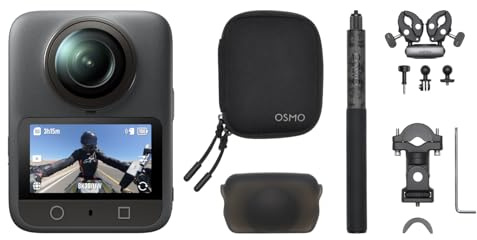 Bundle multi-POV moto DJI Osmo 360, Caméra Moto 360 | Imagerie 360° 1, caméra d’action, vidéo Boost 4K/120 ips & 170°, support et pince robustes, vidéo 360° 8K native