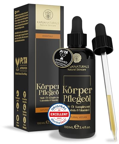 Huile corporelle bio hydro‑lipidique • Huile pour le corps à l’acide hyaluronique & calendula • pour une peau ferme et soignée • vergetures et cellulite • soin des cicatrices & huile de massage