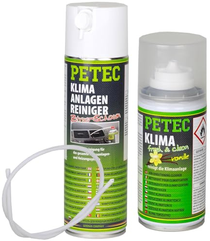 PETEC Klimaanlagenreiniger Schaum + Klima Fresh Spray Desinfektion Va