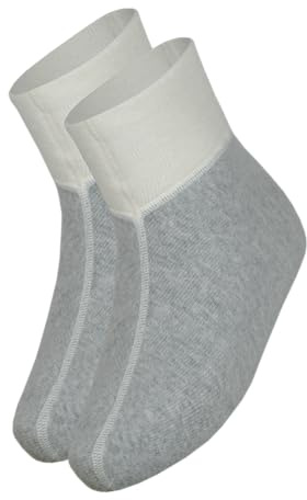 wobera ANGORA Fußwärmer oder Bettschuhe mit 75% Angora (grau/weiß, Gr. 2 (38-42))