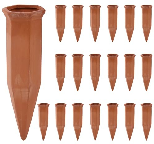 degawo Lot de 20 pommes d'irrigation, en terre cuite, pour bouteilles, diamètre 5 cm, longueur : 18 cm