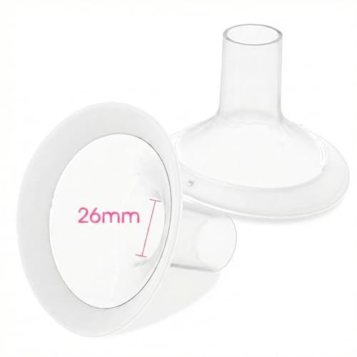Inserti flangiati da 26 mm per tiralatte Medela, 2 scudi per capezzoli Medela compatibili con pompa in Style, Symphony, parti per pompa a mano per allattamento al seno