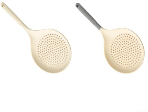 Sawhamale Grande schiumarola in Silicone scanalato, mestolo per Cucinare e friggere tagliatelle, Gnocchi, Verdure, Resistente al Calore, Antiaderente, utensile da Cucina per Sollevamento e drenaggio