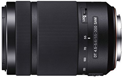 Sony 55-300mm f/4.5-5.6DT Sam - Objetivo para Sony (Distancia Focal 82.5-450mm, Apertura f/4.5-29, Zoom óptico 5.4X, diámetro: 62mm), Negro